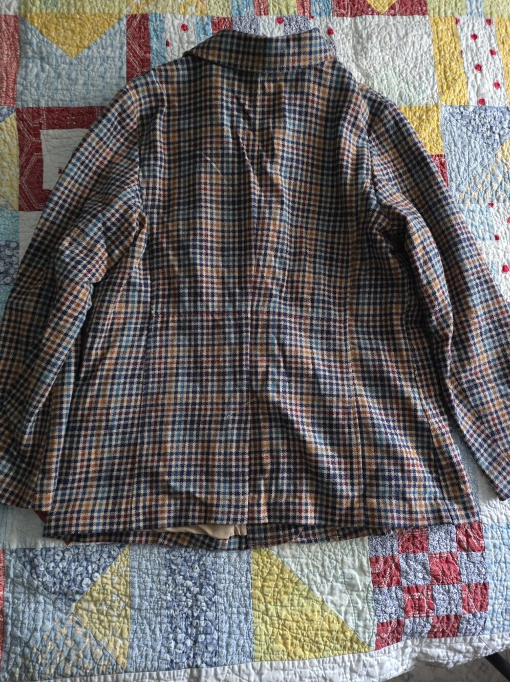 St. John's Bay Plaid Blazer in Blue and Brown - Picture 4 of 4